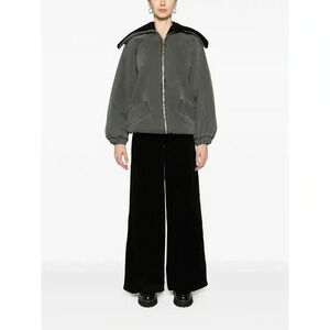 L'AGENCE Women's Maghra High Rise Wide Leg Trouser Pants 27 Black Velvet